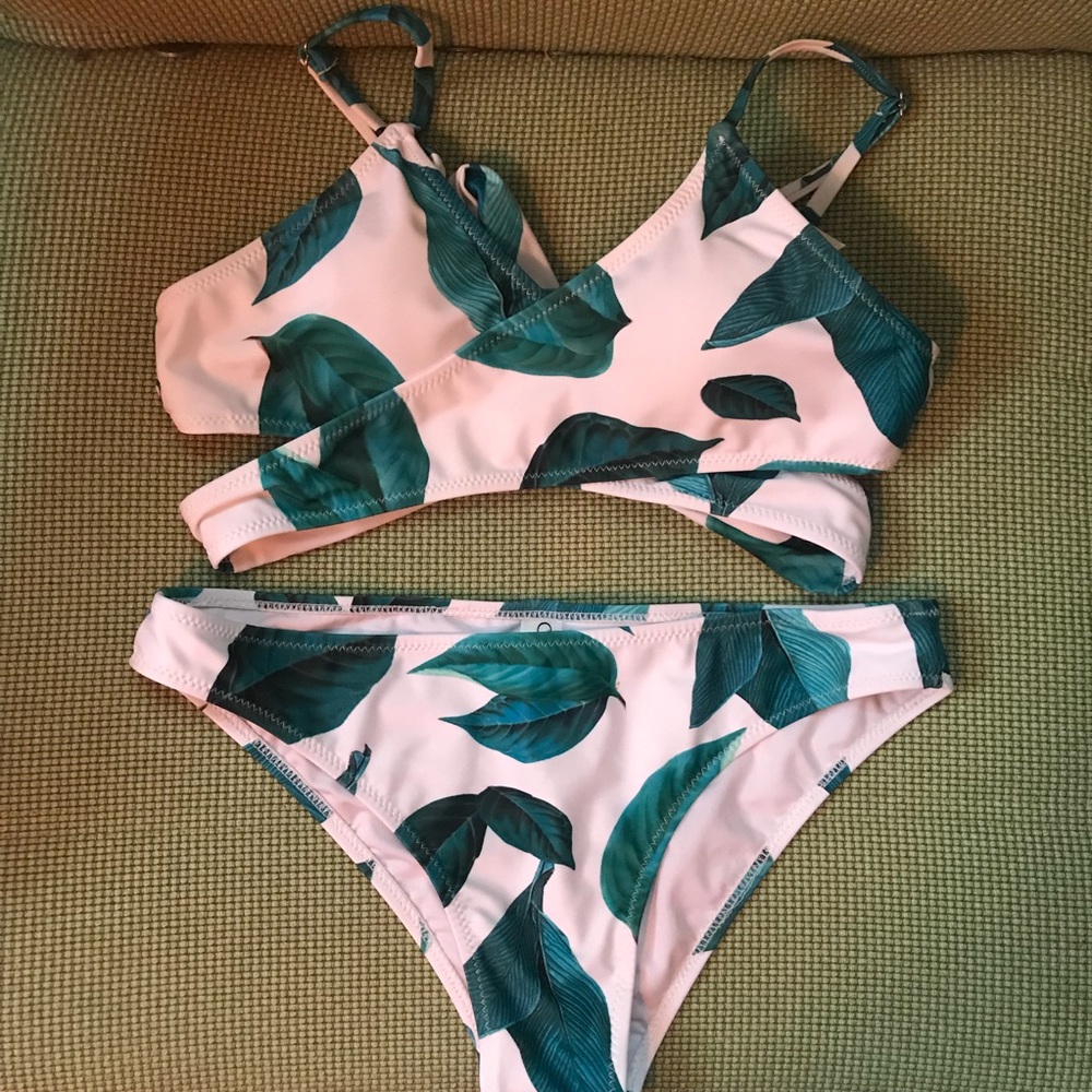 Leaf wrap bikini